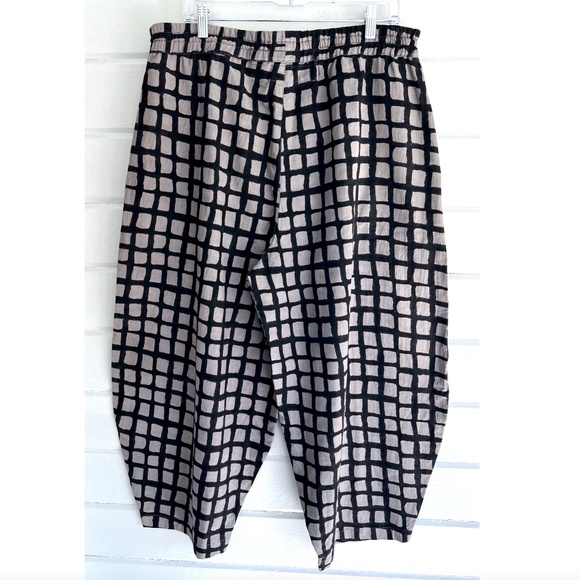 HAPPY FRENCH GANG Marius Black and Grey Grid Balloon Pants - NWOT - O/S - Picture 6 of 13
